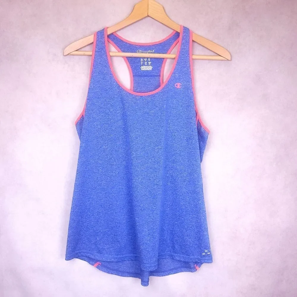 Champion Blue and Pink Racerback Tank Top Size L